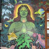 Nice paintings😄 at Hope Cafe in Pondicherry