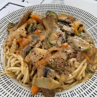 Vegan carbonara  at Tis Mammis Sou in Rhodes