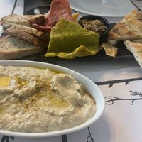 A mix of 3 starters  at Tis Mammis Sou in Rhodes