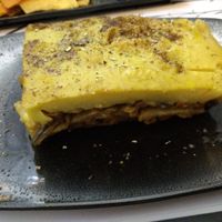 Vegan moussaka at Tis Mammis Sou in Rhodes