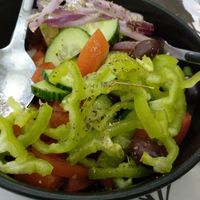 Greek salad without the feta cheese at Tis Mammis Sou in Rhodes