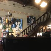 Cosy atmosphere  with original paintings  at Atelier Flori in Bruges