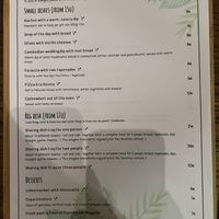 Menu, does not show high tea.   at Atelier Flori in Bruges