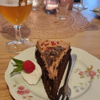 Chocolate cake at Atelier Flori in Bruges