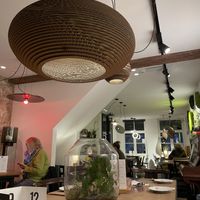 We sat at the end of the large table, this photo showing the entrance.  at Atelier Flori in Bruges