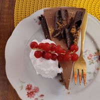 Chocolate mousse pie at Atelier Flori in Bruges