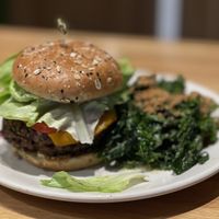 Double vegan cheeseburger   at True Food Kitchen in New Orleans