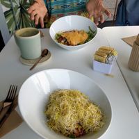 Cauliflower rice dish with sprouts at Greenery in Cuernavaca