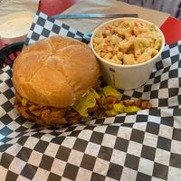 War Eagle with side of Mac salad at DC Vegetarian in Portland