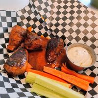 Vegan Buffalo wings with non-dairy Blue cheese at DC Vegetarian in Portland