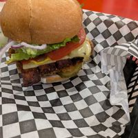 Bacon cheese burger - fresh and tasty at DC Vegetarian in Portland