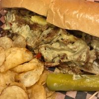 steak and cheese sub. outrageous! at DC Vegetarian in Portland