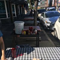 Outside seating at DC Vegetarian in Portland
