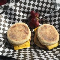 Muffin sandwich x 2! at DC Vegetarian in Portland