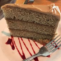 Caramel cake (this is only half of a slice, we had them put the other half in a to-go box) at Cafe Sunflower in Sandy Springs