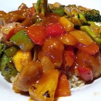 Sweet and Sour Soy Chicken with Brown Rice at Cafe Sunflower in Sandy Springs