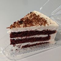 Red velvet cake at Askatu in Seattle