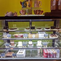 Display case: cakes, pies, bars at Askatu in Seattle