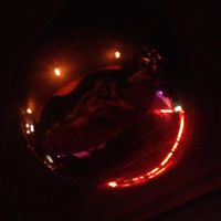 Copper lamps at Vyb Bar in Barcelona