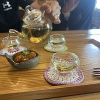 Tea after our meal  at Jag Eunbueok 작은부엌 in Jeju