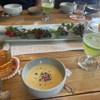 Cold corn soup  at Jag Eunbueok 작은부엌 in Jeju