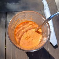 Ginger carrot juice at Raw Aura in Mississauga