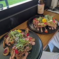 Shrooms on toast + Avo toast 👌 (both made gf) at Icaro in Apollo Bay