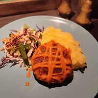 Veggie cutlet from lunch menu at SOMA Cafe in Vilnius