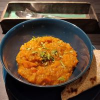 From lunch menu: pumpkin and veggie stew at SOMA Cafe in Vilnius