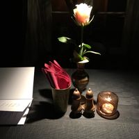 Table. no food yet :) at SOMA Cafe in Vilnius