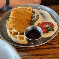 Chicken and waffles   at Cafe Sunflower in Atlanta