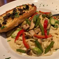 Fettuccine Alfredo - comes with garlic bread.  at Cafe Sunflower in Atlanta