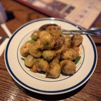Great choice! Fried Brussels in a yummy sauce  at Cafe Sunflower in Atlanta