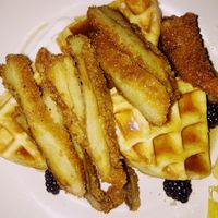 chicken and waffles.  at Cafe Sunflower in Atlanta