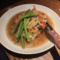 “Steak” and potatoes  at Cafe Sunflower in Atlanta