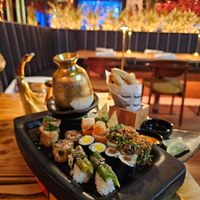 Vegan sushi and tempura veggies. at Subenshi in Aveiro