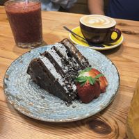 Chocolate cake at Frutas Prohibidas in Madrid