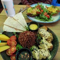 'eggs' Benedict and bowl at Frutas Prohibidas in Madrid