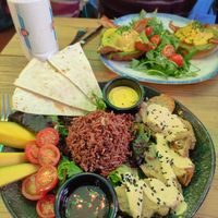 'eggs' Benedict and bowl at Frutas Prohibidas in Madrid