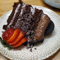 chocolate cake at Frutas Prohibidas in Madrid