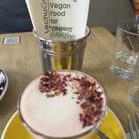 Beetroot vanilla milk  at Frutas Prohibidas in Madrid