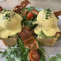 Eggs benedict  at Frutas Prohibidas in Madrid