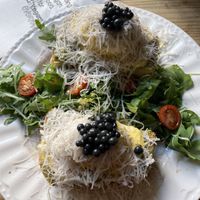 Truffled Eggs Benedict  at Frutas Prohibidas in Madrid