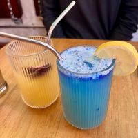 Blue Spirulina and Pineapple Lemonade at Frutas Prohibidas in Madrid