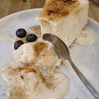 Tarta de queso y creme brulé, la mejor at Frutas Prohibidas in Madrid