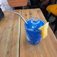 Spirulina and pineapple lemonade at Frutas Prohibidas in Madrid