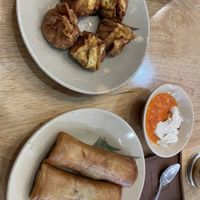 Wontons and spring rolls  at Nâunâu in Ho Chi Minh City