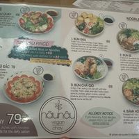 Menu back  at Nâunâu in Ho Chi Minh City