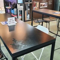 seating space inside food court at Vege Bear in Seoul