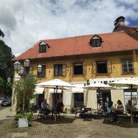 Café from outside at Fine Torte in Zagreb